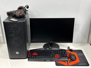 STORMFORCE CUSTOM BUILT GAMING 512 GB PC IN BLACK. (WITH MAINS POWER CABLE, MSI PRO MP242 23.8'' MONITOR AND WIRED KEYBOARD, MOUSE AND HEADSET) AMD RYZEN 5 4500 6-CORE, 16.0 GB RAM, NVIDIA GEFORCE RT