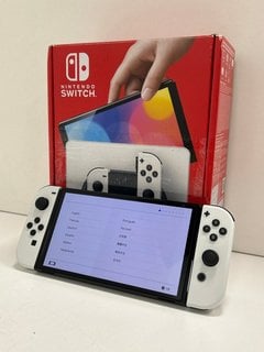 NINTENDO SWITCH OLED MODEL 64GB GAMES CONSOLE IN WHITE: MODEL NO HEG-001 (WITH BOX & ALL ACCESSORIES, BOX DAMAGED) [JPTM113704] THIS PRODUCT IS FULLY FUNCTIONAL AND IS PART OF OUR PREMIUM TECH AND EL