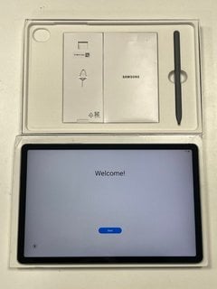 SAMSUNG GALAXY TAB S9 FE 256 GB TABLET WITH WIFI (ORIGINAL RRP - £459.00) IN GREY: MODEL NO SM-X510 (BOXED WITH CHARGING CABLE & STYLUS, VERY GOOD COSMETIC CONDITION) [JPTM113673] THIS PRODUCT IS FUL