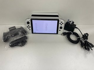 NINTENDO SWITCH OLED 64 GB GAMES CONSOLE: MODEL NO HEG-001 (WITH 2 X JOY-CONS, CHARGER, DOCK, JOY-CON GRIP, 2 X JOY-CON STRAPS & HDMI CABLE, MINOR COSMETIC WEAR) [JPTM113772] THIS PRODUCT IS FULLY FU