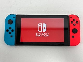 NINTENDO SWITCH 32GB GAMES CONSOLE IN NEON RED & NEON BLUE: MODEL NO HAC-001(-01, WITH BOX & ALL ACCESSORIES) [JPTM113685] THIS PRODUCT IS FULLY FUNCTIONAL AND IS PART OF OUR PREMIUM TECH AND ELECTRO