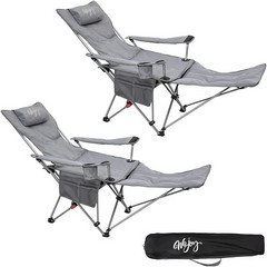 PALLET OF 6 X BOXES #WEJOY RECLINING CAMPING CHAIRS SET OF 2 ADJUSTABLE PADDED FOLDING RECLINER CHAIR WITH DETACHABLE FOOTREST CUP HOLDER POCKET APPROX RRP £816
