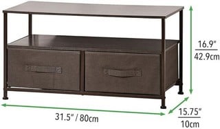 PALLET OF ASSORTED ITEMS TO INCLUDE MDESIGN TV UNIT WITH ORGANISER BOXES – SLIM TELEVISION STAND WITH SHELF AND 2 FABRIC BOXES ESPRESSO BROWN AND MDESIGN TOY STORAGE SHELVES APPROX RRP £1000