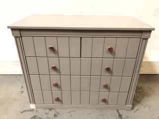 GREY PAINTED SIDEBOARD WITH 5 DRAWERS AND ROSE GOLD HANDLES RRP £429