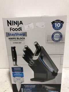 NINJA FOODI STAYSHARP KNIFE BLOCK WITH INTEGRATED SHARPENER 6-PIECE SET **CHALLENGE 25 I.D. MAY BE REQUIRED COLLECTION ONLY** RRP £180