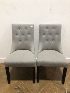 2 X  - GREY FABRIC SCOOP BACK DINING CHAIR £160