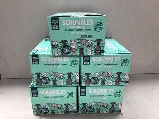 5 X BOXES OF SCUMBLES COMPLETE WET DOG FOOD - BBE 8/25: LOCATION - D1