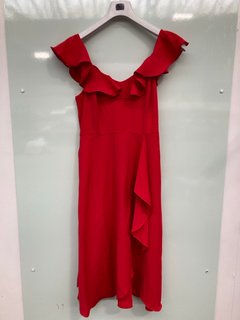 PHASE EIGHT TATIANA FRILL DRESS IN RED - UK SIZE 12 RRP £129: LOCATION - D14