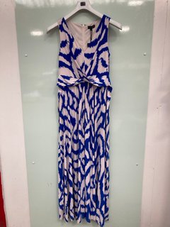 PHASE EIGHT ARTEMIS JERSEY MAXI AZURE DRESS IN BLUE/CREAM - UK SIZE 12 RRP £110: LOCATION - D14