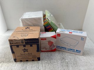 QTY OF ASSORTED CHILDRENS ITEMS TO INCLUDE ALPHABET & NUMBERS STAMP SET & TOMMEE TIPPEE TWIST & CLICK ADVANCED NAPPY DISPOSAL SYSTEM REFILLS: LOCATION - A13