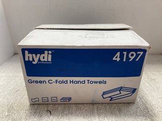 BOX OF HYDI GREEN C-FOLD HAND TOWELS: LOCATION - A15