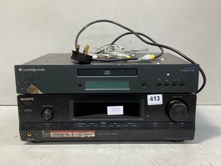 SONY FM STEREO/FM-AM RECEIVER - MODEL: STR-DH100 TO ALSO INCLUDE CAMBRIDGE AUDIO AZUR 540C COMPACT DISC PLAYER: LOCATION - B0