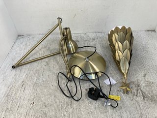 ANTIQUED BRASS CHRISTMAS DECORATION TO ALSO INCLUDE ANTIQUED BRASS FLOOR LAMP: LOCATION - C12