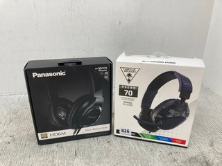 2 X ASSORTED HEADPHONES TO INCLUDE PANASONIC HD6M AND TURTLE BEACH WIRED RECON 70: LOCATION - C12