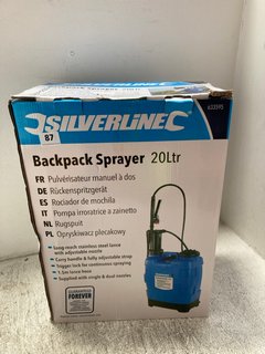SILVERLINE 20 LITRE BACKPACK SPRAYER IN BLUE WITH LONG REACH STAINLESS STEEL LANCE WITH ADJUSTABLE NOZZLE: LOCATION - A2