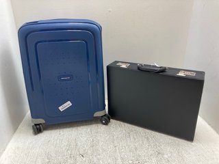 ALLASIO CASE IN BLACK WITH CODE LOCKS TO INCLUDE SAMSONITE SUITCASE IN BLUE WITH KEYLOCK: LOCATION - A2