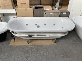 1800 X 800MM 12 JET JACUZZI DOUBLE ENDED D-SHAPED SPA BATH WITH MOTOR & SWITCHES - RRP £1399: LOCATION - C2