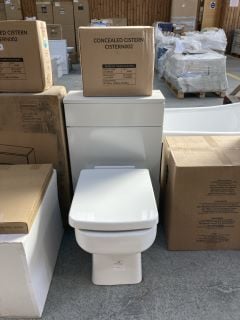 (COLLECTION ONLY) 500 X 200MM W/C UNIT IN GREY MIST WITH BTW PAN & SEAT WITH CONCEALED CISTERN FITTING KIT - RRP £780: LOCATION - C2