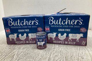 2 X BUTCHERS MULTI-PACK WET DOG FOOD BOXES - BBE 07/2026: LOCATION - F9
