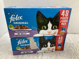 2 X MULTI-PACK BOXES OF PURINA FELIX ORIGINAL CAT FOOD - BBE 12/2025: LOCATION - F9