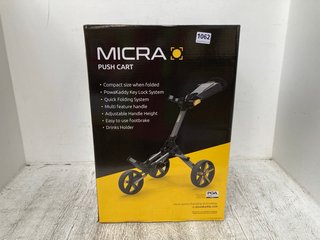 MICRA PUSH CART COMPACT FOLDABLE GOLF TROLLEY - RRP £200: LOCATION - F8