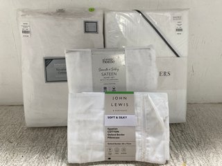 4 X ASSORTED HOUSEHOLD ITEMS TO INCLUDE SOFT & SILKY EGYPTIAN COTTON OXFORD BORDER PILLOWCASE: LOCATION - WH3