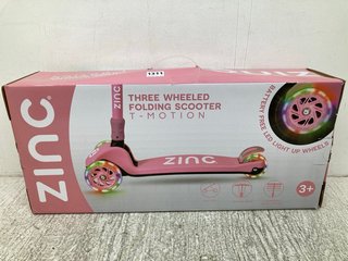 ZINC THREE WHEELED KIDS FOLDING SCOOTER IN PINK: LOCATION - E5
