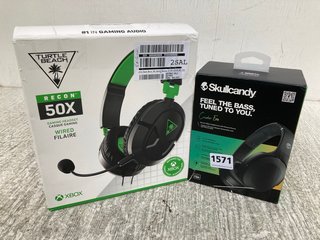 TURTLE BEACH RECON 50X WIRED EARPHONES TO INCLUDE SKULL CANDY CRUSHER EVO WIRELESS EARPHONES: LOCATION - E17