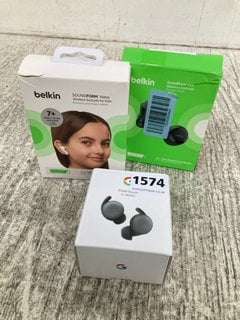3 X ASSORTED EARBUDS TO INCLUDE GOOGLE PIXEL BUDS A-SERIES: LOCATION - E17
