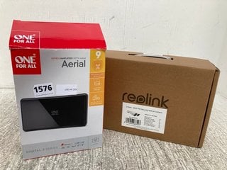 ONE FOR ALL AERIAL AMPLIFIED HDTV INDOOR 3 SERIES TO INCLUDE REOLINK POE SECURITY ADD ON CAMERA - COMBINED RRP £149: LOCATION - E17