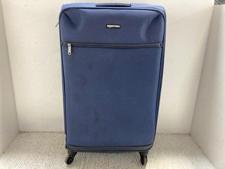 4-WHEEL LARGE CANVAS SUITCASE IN NAVY: LOCATION - WH10