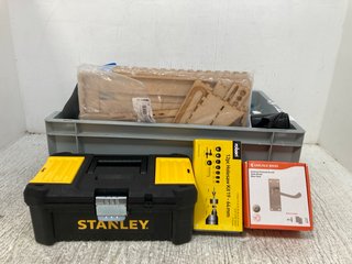 QTY OF ASSORTED TOOLS/DIY ITEMS TO INCLUDE STANLEY ESSENTIALS TOOLBOX: LOCATION - H15