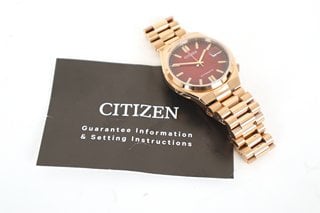 CITIZEN TSUYOSA ROSE TONE AUTOMATIC ANALOGUE WATCH - MODEL W38336 - RRP £349: LOCATION - BOOTH