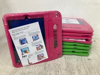 QTY OF IPAD SHOCKPROOF CASES WITH BUILT-IN SCREEN PROTECTORS IN GREEN AND PINK: LOCATION - H9