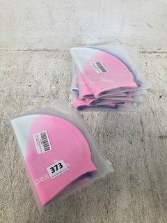 QTY OF SET OF 2 SWIMMING CAPS IN MULTI COLOURS: LOCATION - H8