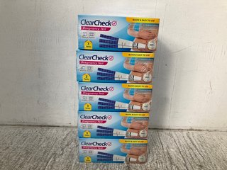 5 X 6 PACKS OF CLEAR CHECK PREGNANCY TESTS: LOCATION - H6
