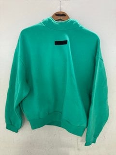 FEAR OF GOD ESSENTIALS MINT LEAF GREEN HOODIE SIZE XSMALL - RRP £190: LOCATION - WH1