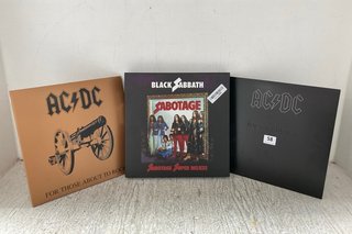 3 X ASSORTED VINYL ALBUMS TO INCLUDE ACDC BACK IN BLACK VINYL (1980): LOCATION - WH1