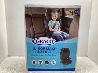 GRACO JUNIOR MAXI I-SIZE R129 HIGHBACK BOOSTER CAR SEAT IN GREY: LOCATION - G5