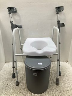 3 X ASSORTED MOBILITY AID ITEMS TO INCLUDE NRS HEALTHCARE MOWBRAY COMMODE: LOCATION - G6