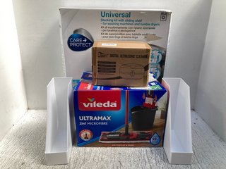 3 X ASSORTED HOUSEHOLD ITEMS TO INCLUDE VILEDA ULTRAMAX 2 IN 1 MICROFIBRE MOP SET: LOCATION - G7