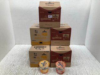 7 X BOXES OF QUAKER OATS IN GOLDEN SYRUP/SWEET CINNAMON - BBE 3/8/24: LOCATION - G15
