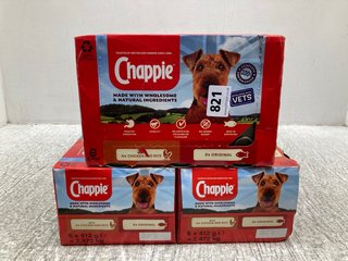 3 X BOXES OF CHAPPIE DOG FOOD TINS - BBE 21/11/25: LOCATION - G15
