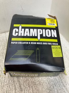 BOX OF CHAMPION PAPER COLLATED D-HEAD NAILS & FUEL CELLS: LOCATION - F14