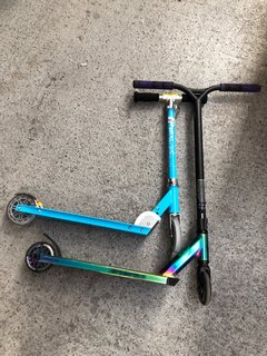 JD BUG SCOOTER IN BLUE TO INCLUDE INVERT SCOOTER IN BLACK/MULTI-COLOURED: LOCATION - BR11