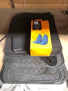 QTY OF ASSORTED CAR MATS TO INCLUDE PAIR OF FRONT SEAT PROTECTORS: LOCATION - BR14