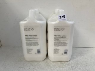 (COLLECTION ONLY) 2 X LOTUS AFTER WAX LOTION WITH TEA TREE & PEPPERMINT 4L: LOCATION - A1T