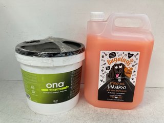 (COLLECTION ONLY) ONA FRESH LINEN GEL 3.8KG TO INCLUDE BUGALUGS STINKY DOG SHAMPOO 5L: LOCATION - A1T