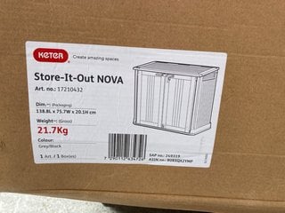 KETER STORE-IT-OUT NOVA OUTDOOR GARDEN STORAGE SHED - RRP 124.99: LOCATION - A4