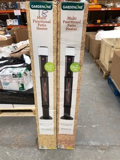 2 X GARDENLINE MULTI FUNCTIONAL PATIO HEATER WITH BLUETOOTH ENABLED SPEAKER & WARM WHITE LIGHT COMBINED RRP - £179.98: LOCATION - A7